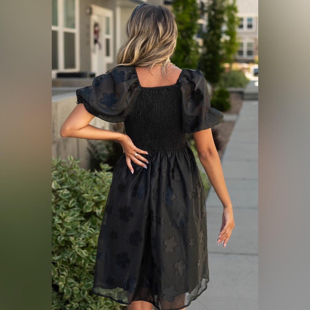 NWT Baltic Born Elegant Black Floral Dress - Picture 2 of 11
